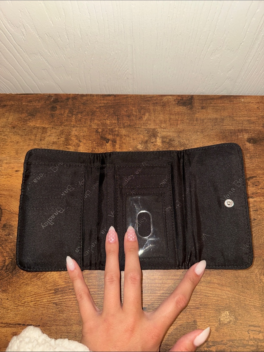 Vera Bradley Black Quilted Fold-Over Wallet - Picture 2 of 3